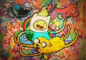 Adventure Time Characters Doodle Wallpaper