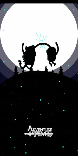 Adventure Time Finnand Jake Silhouette Wallpaper