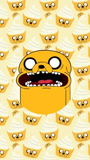 Adventure Time Jake Cute Pattern Wallpaper
