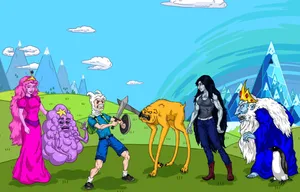 Adventure Time Main Characters Fan Art Wallpaper