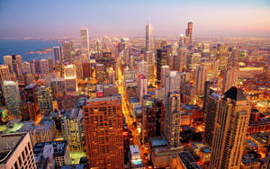 Aerial Perspective Of Chicago Wallpaper