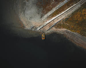 Aerial Shot Of Kazakhstan River Wallpaper