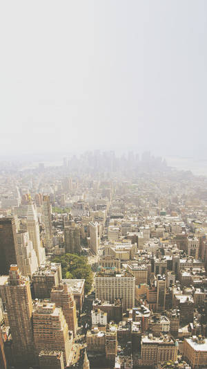 Aerial Shot Of Nyc Skyline Building Smartphone Background Wallpaper