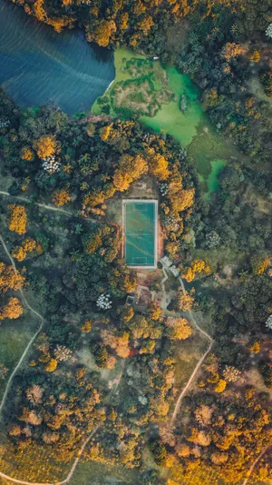 Aerial View Football Field Wallpaper