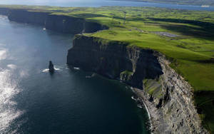 Aerial View Moher Cliffs Ireland Wallpaper