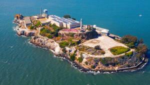 Aerial View Of Alcatraz Island Wallpaper