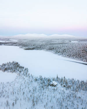 Aerial View Of Finland Winter Wallpaper