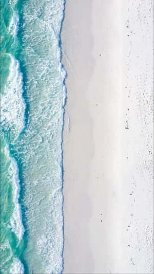 Aerial View4 K Ultra H D Beach Waves Wallpaper