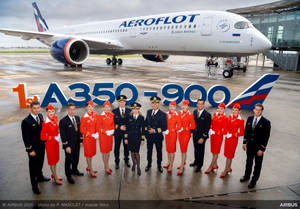 Aeroflot Crew Preparing For Takeoff Wallpaper