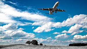 Aeroplane Field View Wallpaper