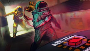 Aesthetic Among Us Drawing Wallpaper