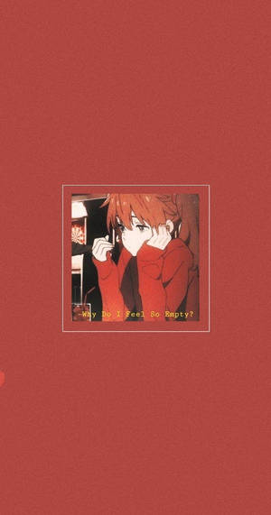Aesthetic Anime Girl Red Theme Wallpaper