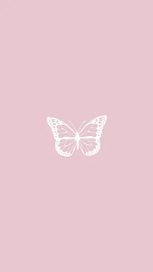 Aesthetic Baby Pink Butterfly Wallpaper