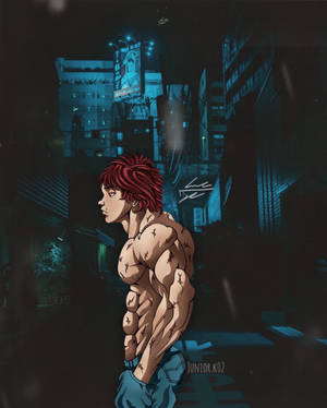 Aesthetic Baki Hanma In Street Wallpaper