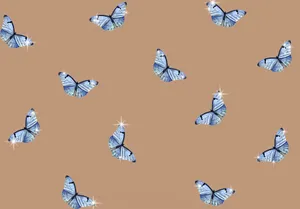 Aesthetic Blue Butterflies Laptop Wallpaper