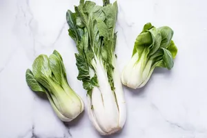 Aesthetic Bok Choy Cabbages On Marble Wallpaper