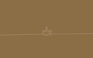 Aesthetic Brown Minimalist Coffee Art Wallpaper