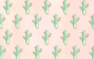 Aesthetic Cactus Seamless Wallpaper