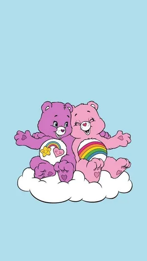 Aesthetic Care Bear Cheer Bear Share Bear On Cloud Wallpaper