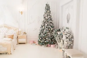 Aesthetic Christmas Tree In Winter Wonderland Wallpaper