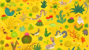 Aesthetic Chromebook Desert Icons Wallpaper