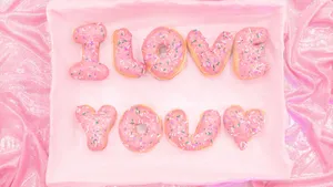 Aesthetic Computer Light Pink Donuts Wallpaper