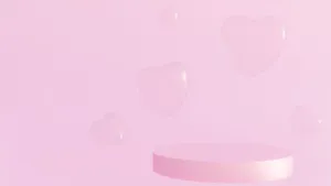 Aesthetic Computer Light Pink Platform With Hearts Wallpaper