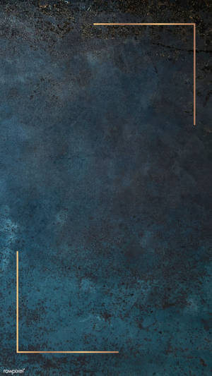 Aesthetic Corner Frame In Blue And Gold Wallpaper