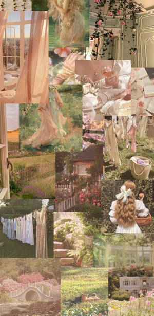 Aesthetic Cottagecore Collage Wallpaper