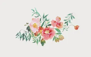 Aesthetic Desktop Watercolor Flowers Wallpaper