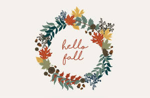 Aesthetic Fall Greeting Wreath Wallpaper