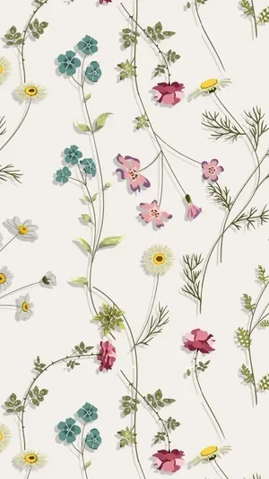 Aesthetic Floral And Branches Wallpaper