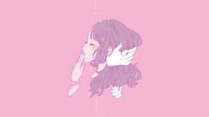 Aesthetic Grunge Desktop Pink Girl Wallpaper