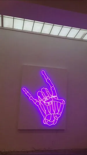 Aesthetic Grunge Purple Neon Rock N Roll Signs Wallpaper