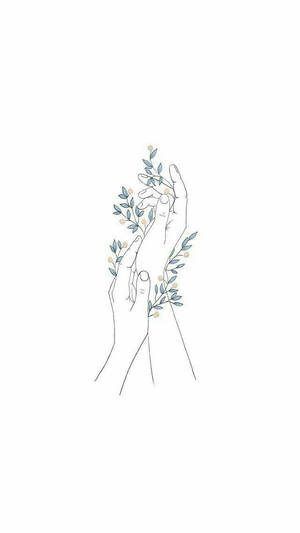 Aesthetic Hands Plain White Wallpaper