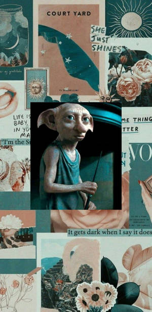 Aesthetic Harry Potter Dobby Collage Wallpaper