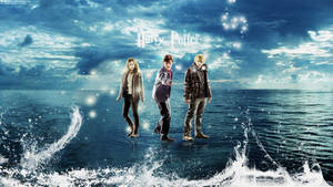Aesthetic Harry Potter On Blue Sea Wallpaper