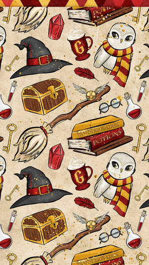 Aesthetic Harry Potter Red And Gold Things Wallpaper