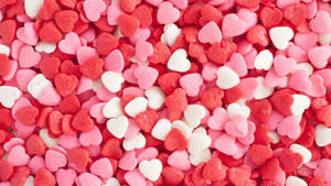 Aesthetic Heart Candies Wallpaper