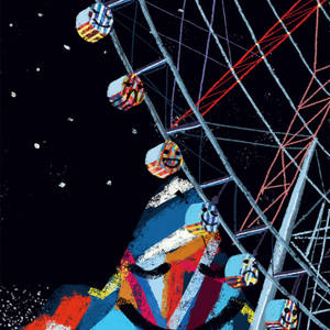 Aesthetic Indie Art Ferris Wheel Wallpaper
