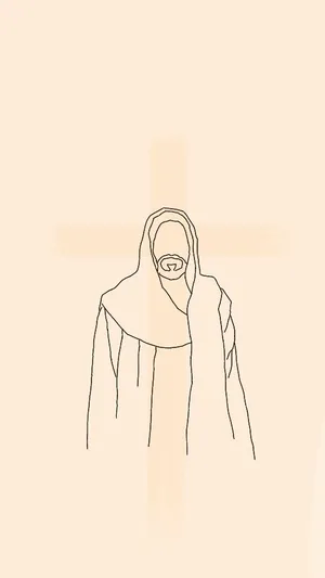 Aesthetic Jesus Drawing On Parchment Wallpaper