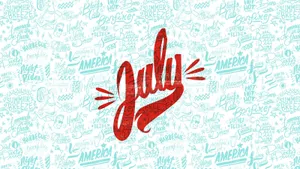 Aesthetic July In Red Font Wallpaper