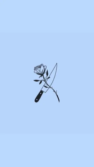 Aesthetic Knife Rose Cell Phone Wallpaper