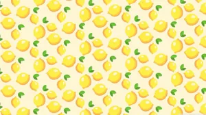 Aesthetic Lemon Pattern Laptop Wallpaper