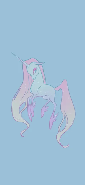 Aesthetic Light Blue Cute Unicorn Wallpaper