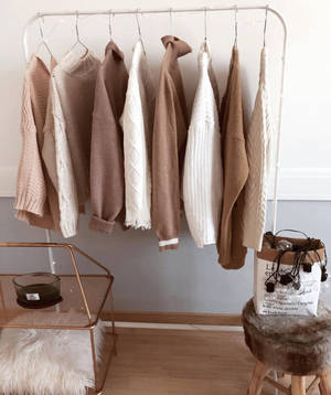 Aesthetic Minimalist Clothes Rack Wallpaper