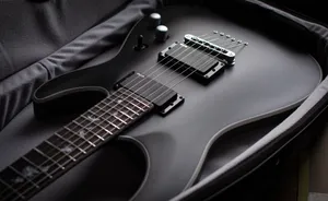 Aesthetic Music Black Electric Guitar Wallpaper