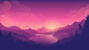 Aesthetic Nature With A Purple Landscape Wallpaper