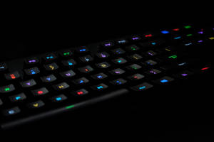 Aesthetic Neon Light Computer Keyboard Wallpaper