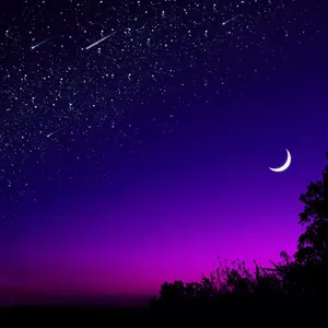 Aesthetic Night Sky Shooting Stars Wallpaper